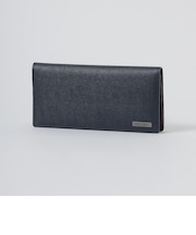 バイカラークレストブリッジチェックロングウォレット
