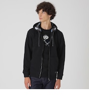 クレストブリッジチェックコンビバックパイルパーカー