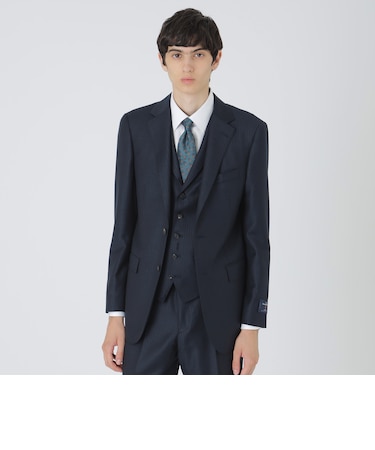 【一部店舗限定】Zegna ELECTAネイビーシャドーストライプスリーピーススーツ