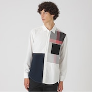 クレストブリッジチェックニットドッキングシャツ