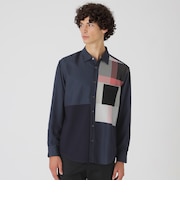 デニムライクニットドッキングシャツ