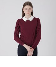 シャツレイヤードドッキングニット