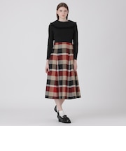クレストブリッジチェックニットコンビドレス