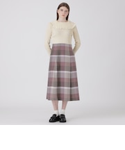 クレストブリッジチェックニットコンビドレス