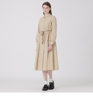 ギャザーシャツドレス