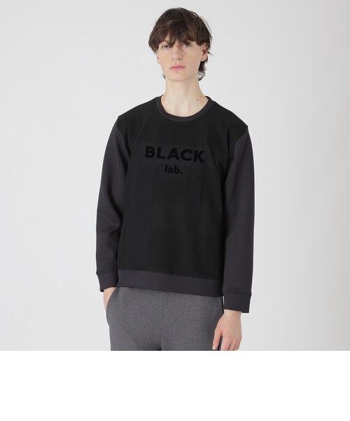 BLACK lab.】シャドーチェックダブルニットスウェットシャツ｜ブルー