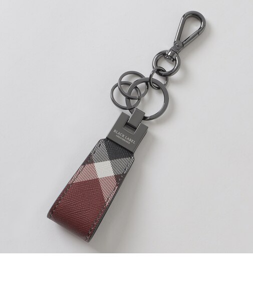 クレストブリッジチェックレザーキーチャーム