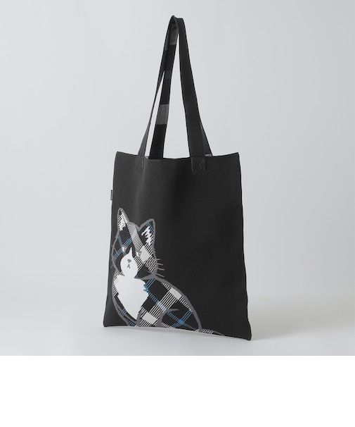 【WEB・一部店舗限定】クレストブリッジチェックキャットニットバッグ