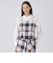 クレストブリッジチェックビスチェブラウスセット