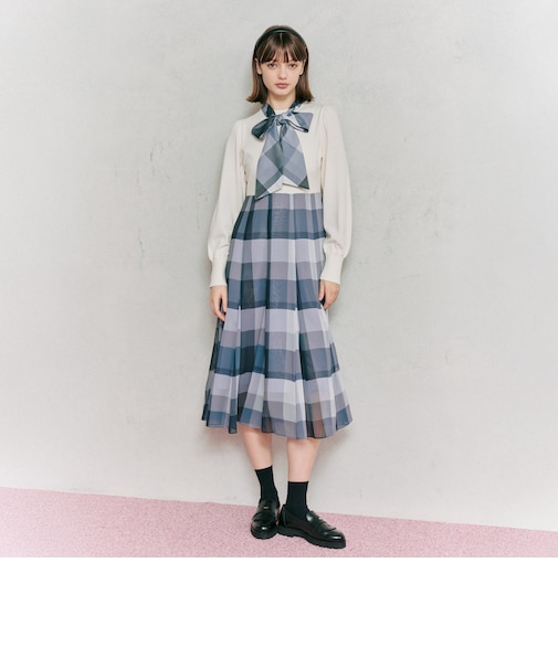 【sweetコラボ】クレストブリッジチェックニットコンビドレス