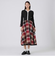 【WEB・一部店舗限定】クレストブリッジチェックニットコンビドレス