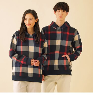 Unisex】クレストブリッジチェックプルオーバーパーカー｜シービー 