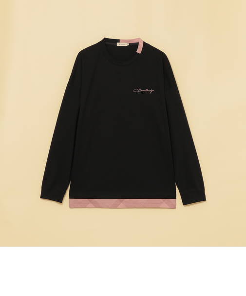 【Unisex】オーバーサイズチェックレイヤードカットソー