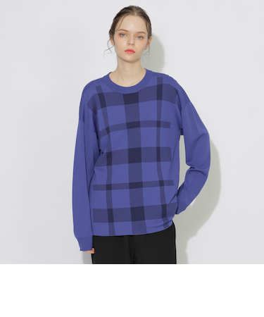 チェックパネルフクロジャカードニット