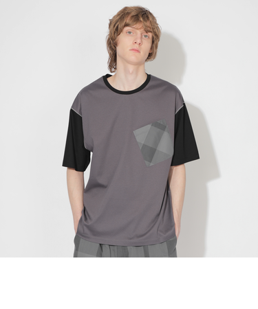 トーンカラーブロッキングポケットTシャツ