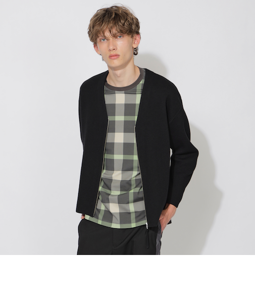 【WEB限定カラー有り】Wフェイスニットジップカーディガン