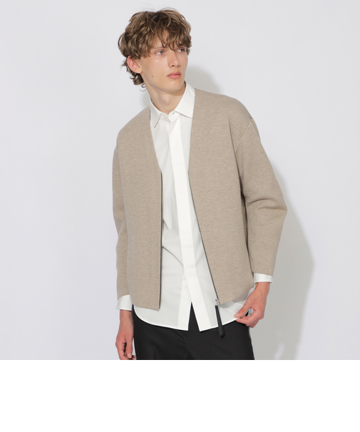【WEB限定カラー有り】Wフェイスニットジップカーディガン