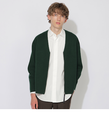 【WEB限定カラー有り】Wフェイスニットジップカーディガン