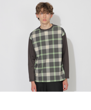 パネルチェックヘムステップカットソー