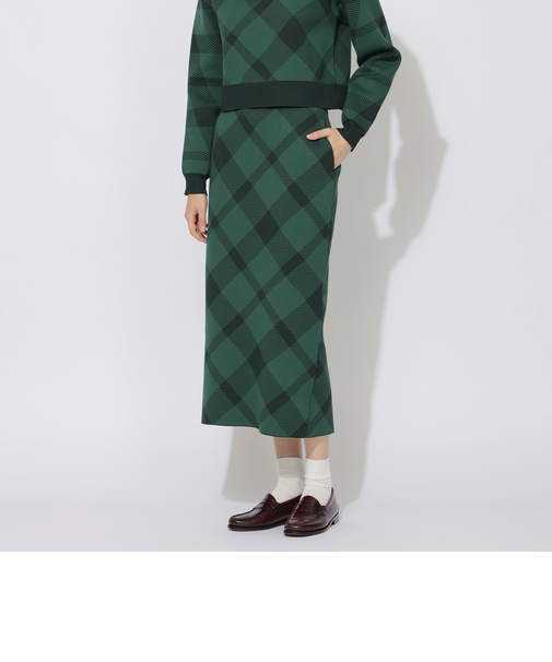クレストブリッジチェックスボンディングニットスカート