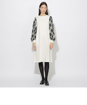 クレストブリッジチェックスリーブポンチワンピース