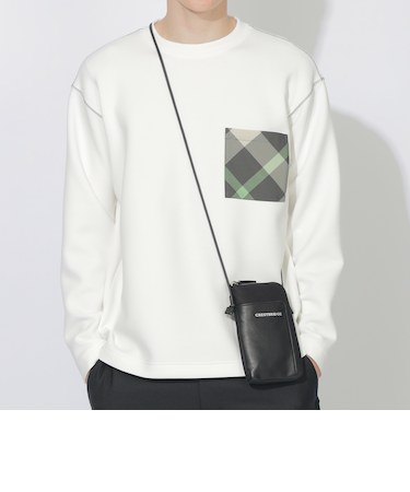 【WEB限定カラー有り】レザーコンビスマートポーチ