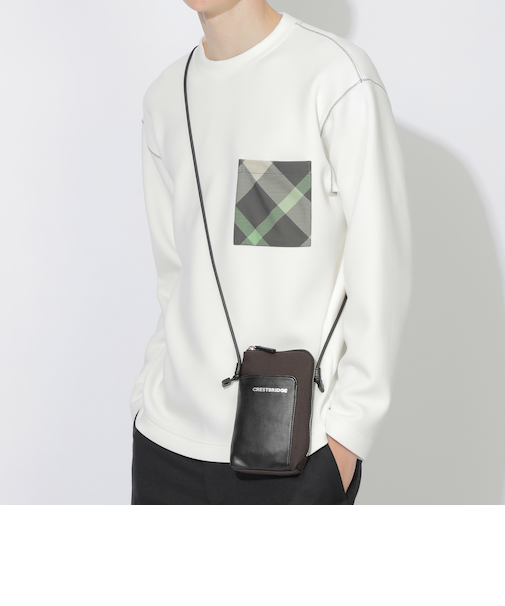 【WEB限定カラー有り】レザーコンビスマートポーチ