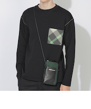 【WEB限定カラー有り】レザーコンビスマートポーチ