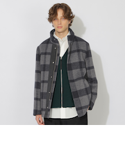 クレストブリッジチェックスタンドショートコート