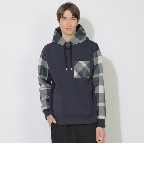 パーシャルチェック切替フーディー