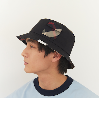 チェックポケットバケットハット