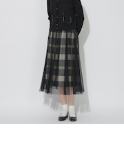 クレストブリッジチェックチュールレイヤードスカート