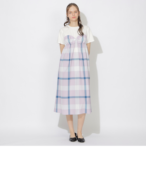 クレストブリッジチェックコンビワンピース｜シービー・クレスト