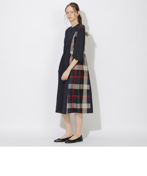 新品タグ付☆CB CRESTBRIDGE サイドチェック切替ドロストワンピース 新品タグ付☆CB CRESTBRIDGE サイドチェック切替ドロストワンピース