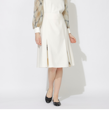 ボックスタックチェック切替ミモレスカート