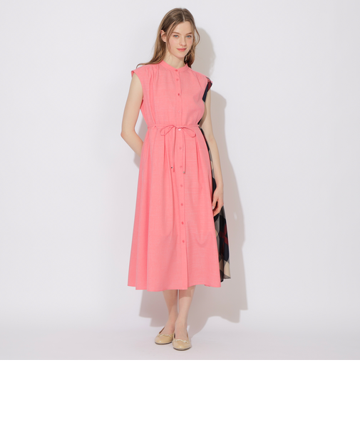 リネンライクフレンチスリーブワンピース