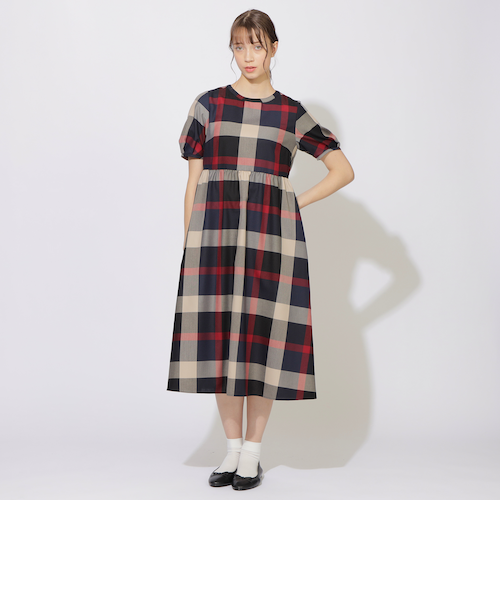 クレストブリッジチェック　ジャージーワンピース　38 クレストブリッジチェックワンピース｜シービー・クレスト