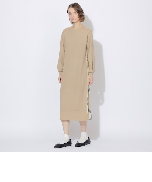 サイドチェック切替ニットワンピース｜シービー・クレストブリッジの