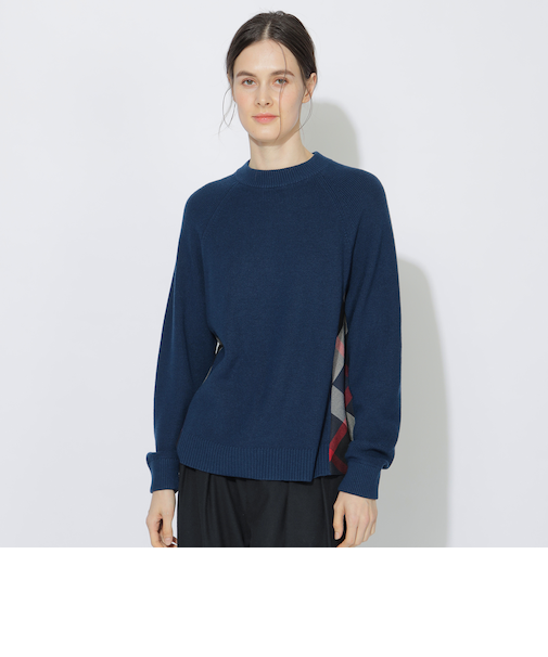 サイドチェック切替ニットプルオーバー