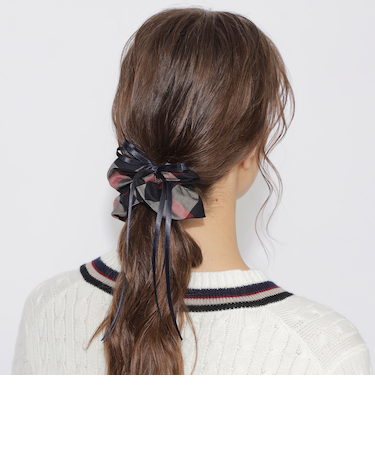 クレストブリッジチェックリボンシュシュ