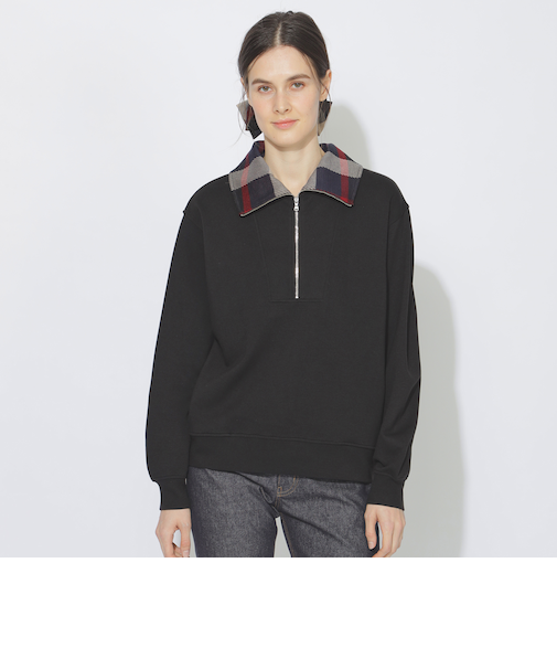 クレストブリッジチェックハーフジッププルオーバー