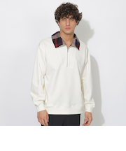 クレストブリッジチェックハーフジッププルオーバー