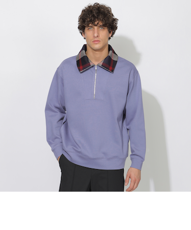 クレストブリッジチェックハーフジッププルオーバー