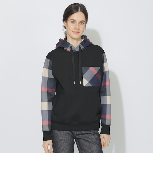 パーシャルチェック切替フーディー