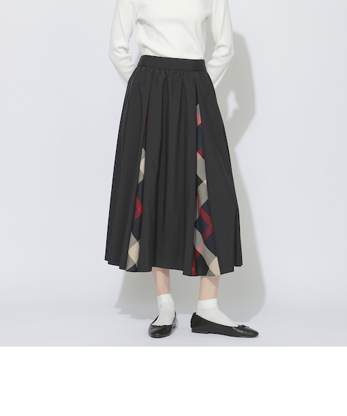 パーシャルチェックタイプライタースカート