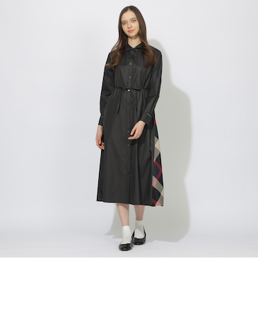 サイド切替パイピングシャツワンピース