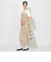 ハーフスリーブコンビワンピース