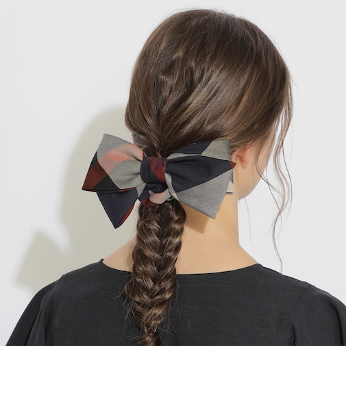 クレストブリッジチェックリボンシュシュ