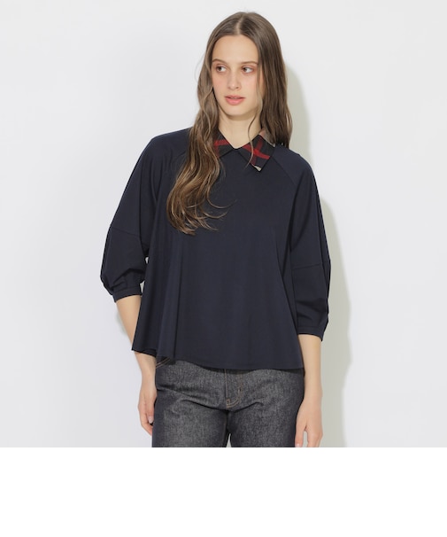 チェックカラープルオーバー