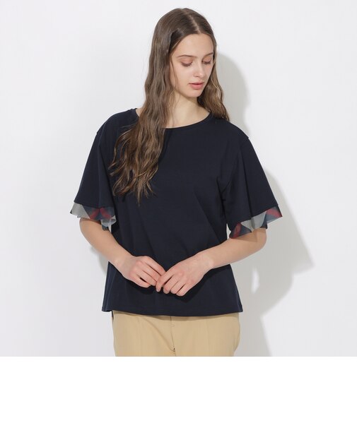 【Quiet checkシリーズ】シトラテックハーフフレアスリーブT